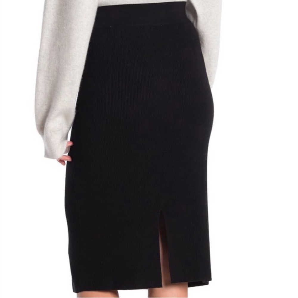 t TAHARI | ribbed back slit pencil skirt